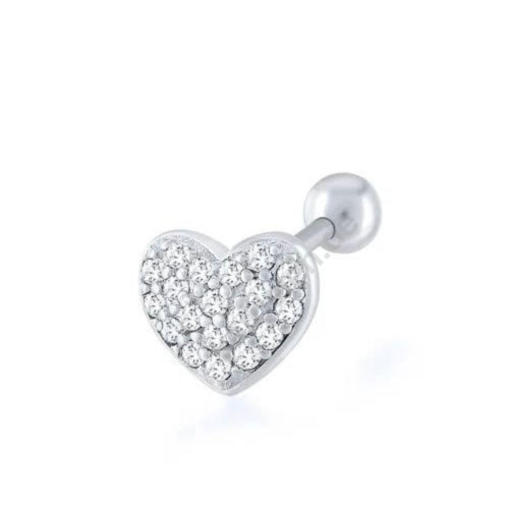 Kardelen VOLLER HERZ ZIRKONIA PIERCING - 925 SILBER Black Friday Preise