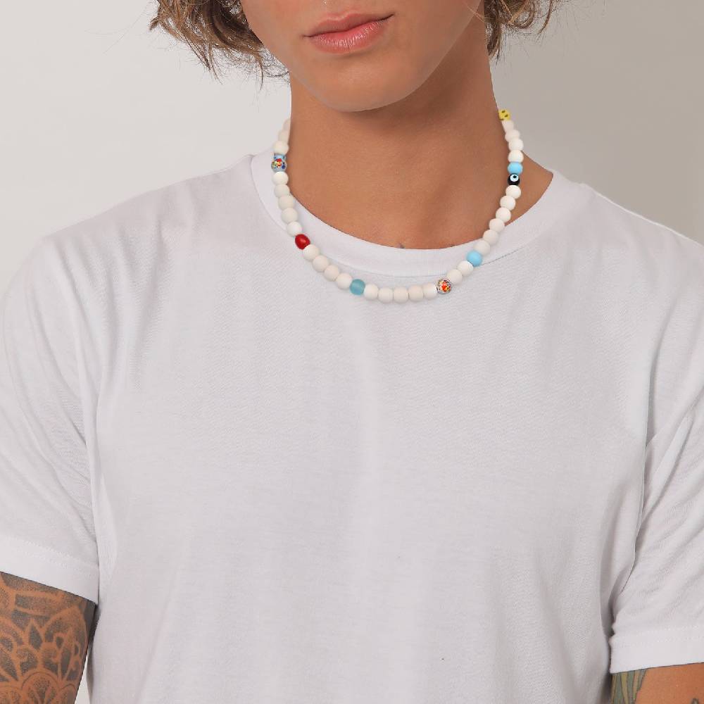 Kuzzoi Halskette mit Smiling Face Glasperlen Bunt Bis zu 50% Rabatt