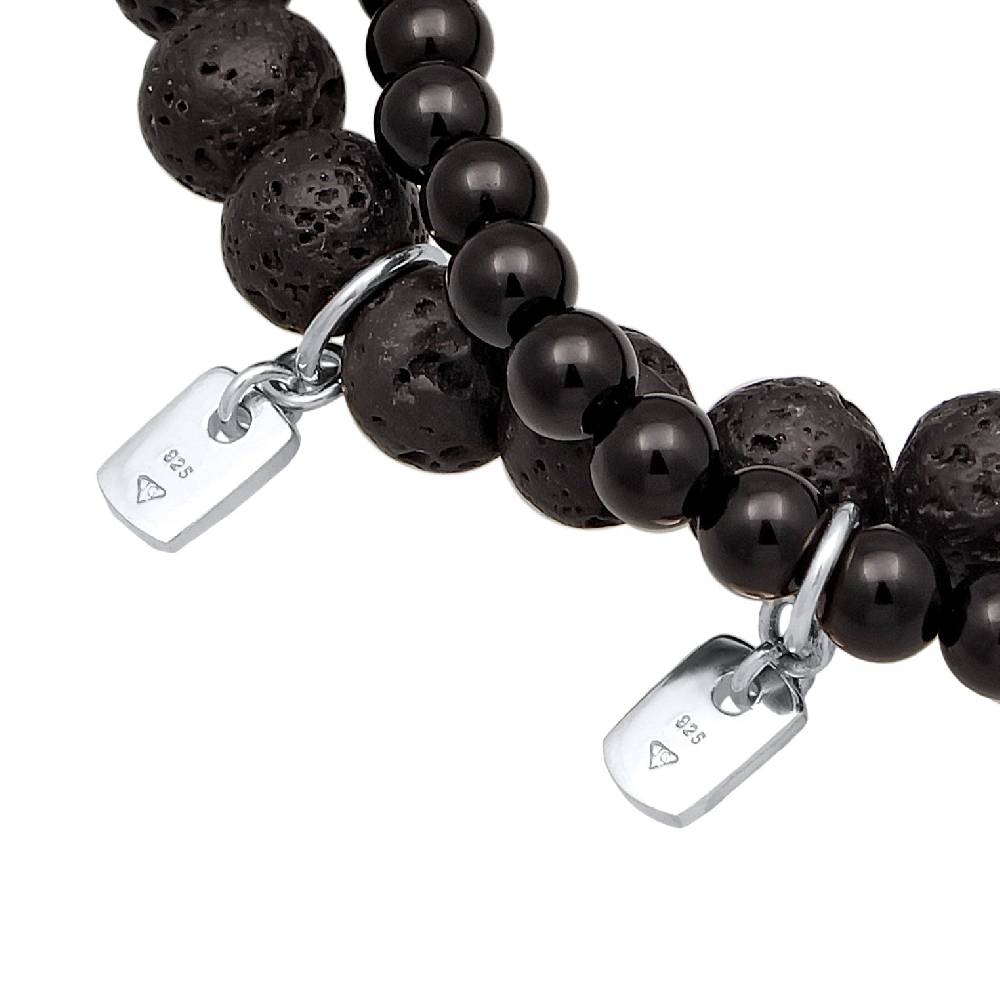 Kuzzoi Armbandset Perlen | Lava, Onyx (Schwarz) Im Verkauf