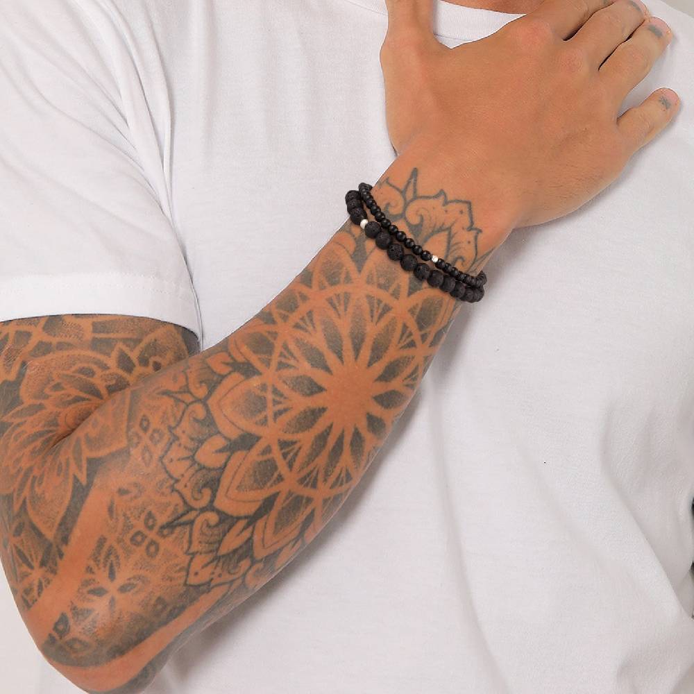Kuzzoi Armbandset Perlen | Lava, Onyx (Schwarz) Im Verkauf