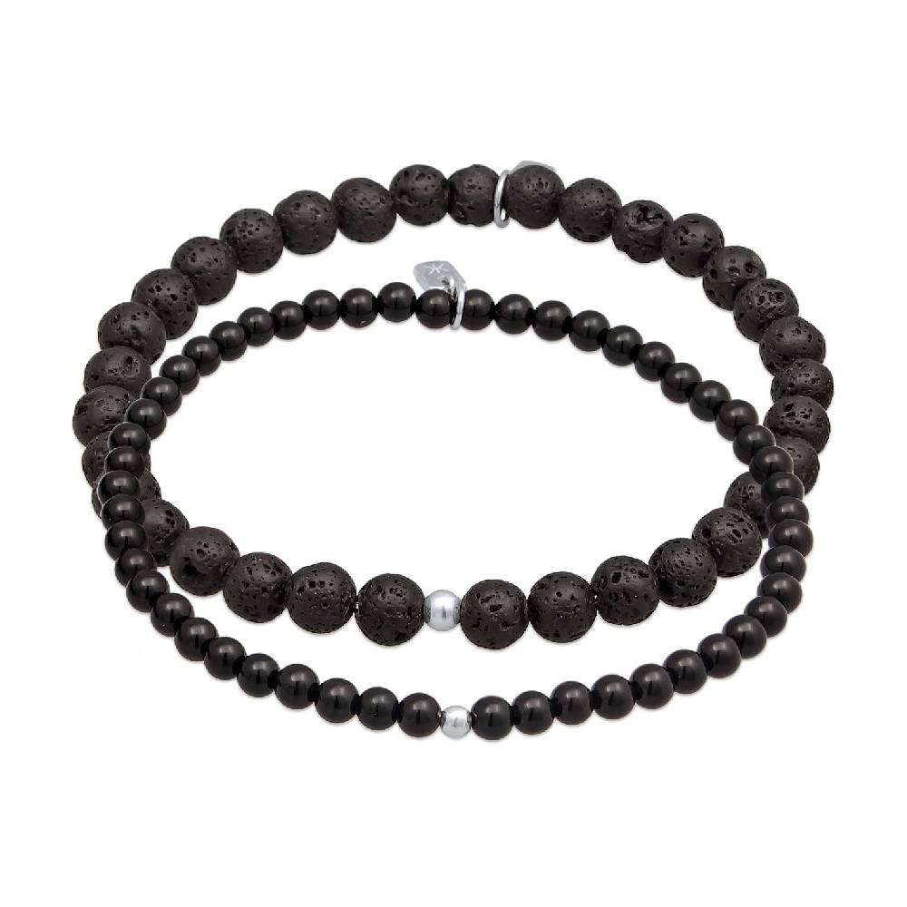 Kuzzoi Armbandset Perlen | Lava, Onyx (Schwarz) Im Verkauf
