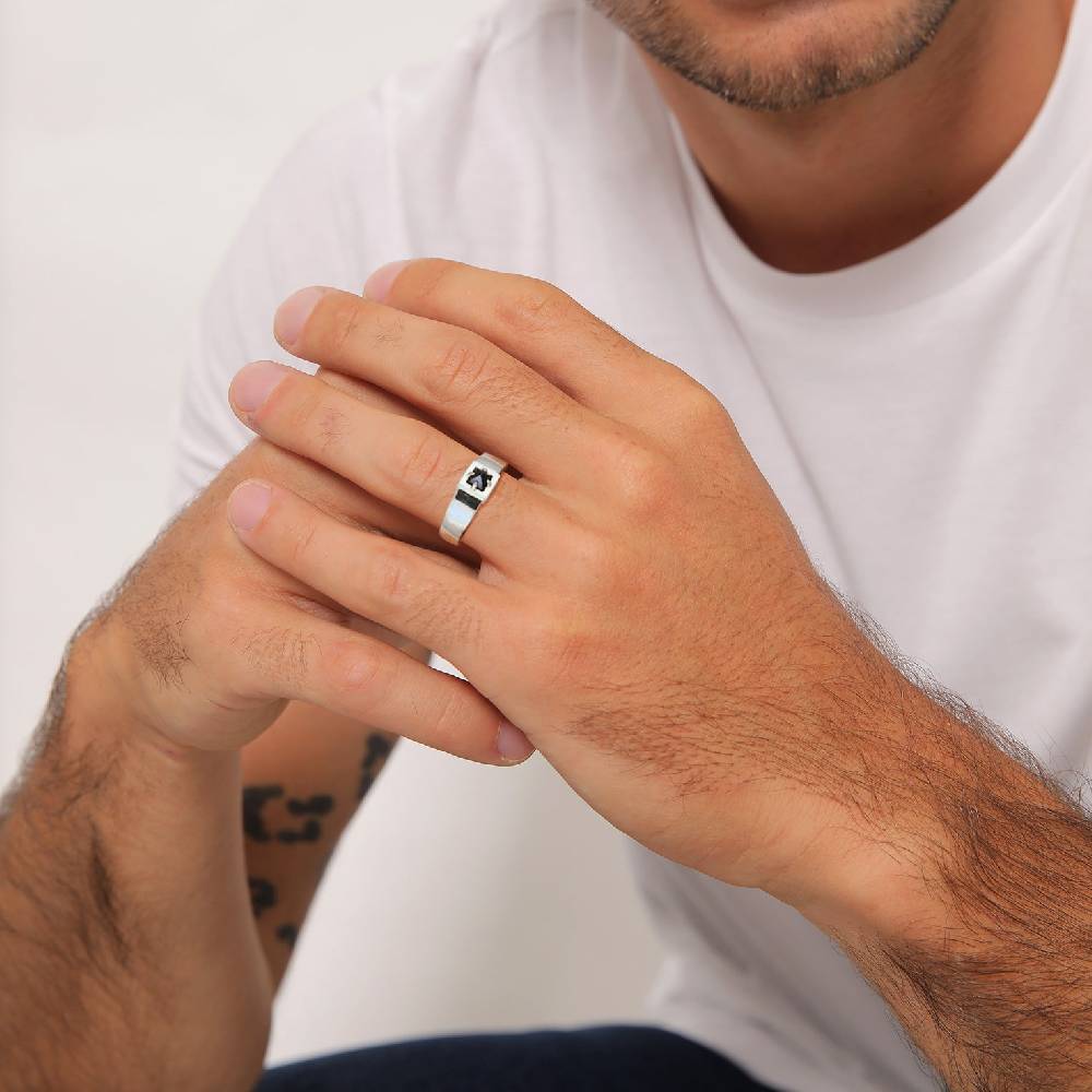 Kuzzoi Bandring Pyramide | Onyx (Schwarz) Online