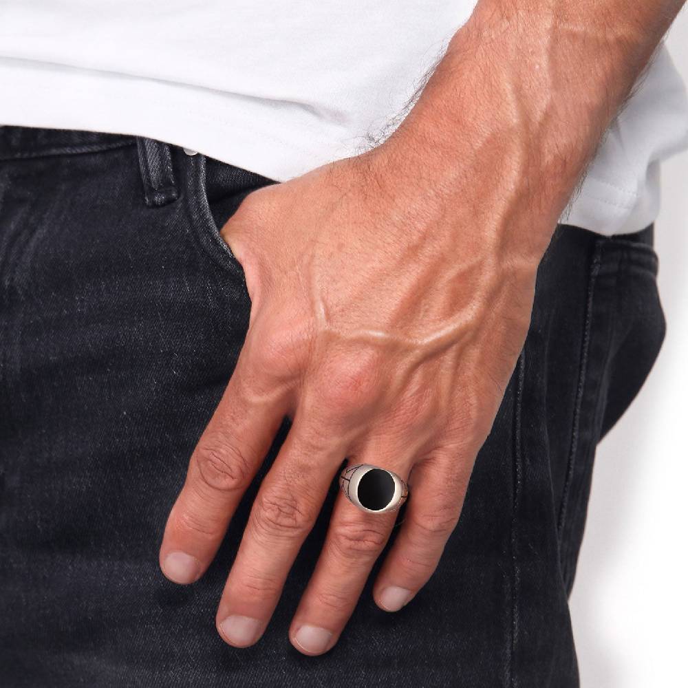 Kuzzoi Siegelring Oval Strukturiert | Emaille Angebote
