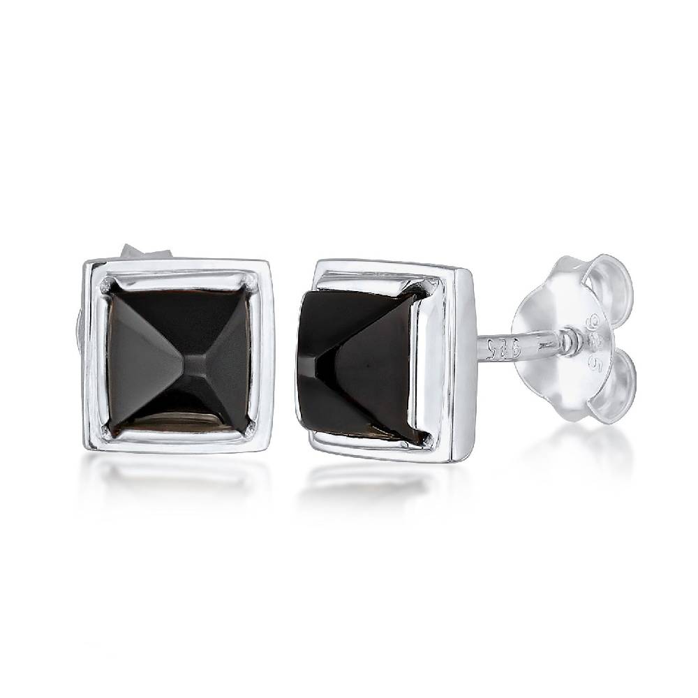 Kuzzoi Ohrstecker Pyramide | Onyx (Schwarz) im Angebot