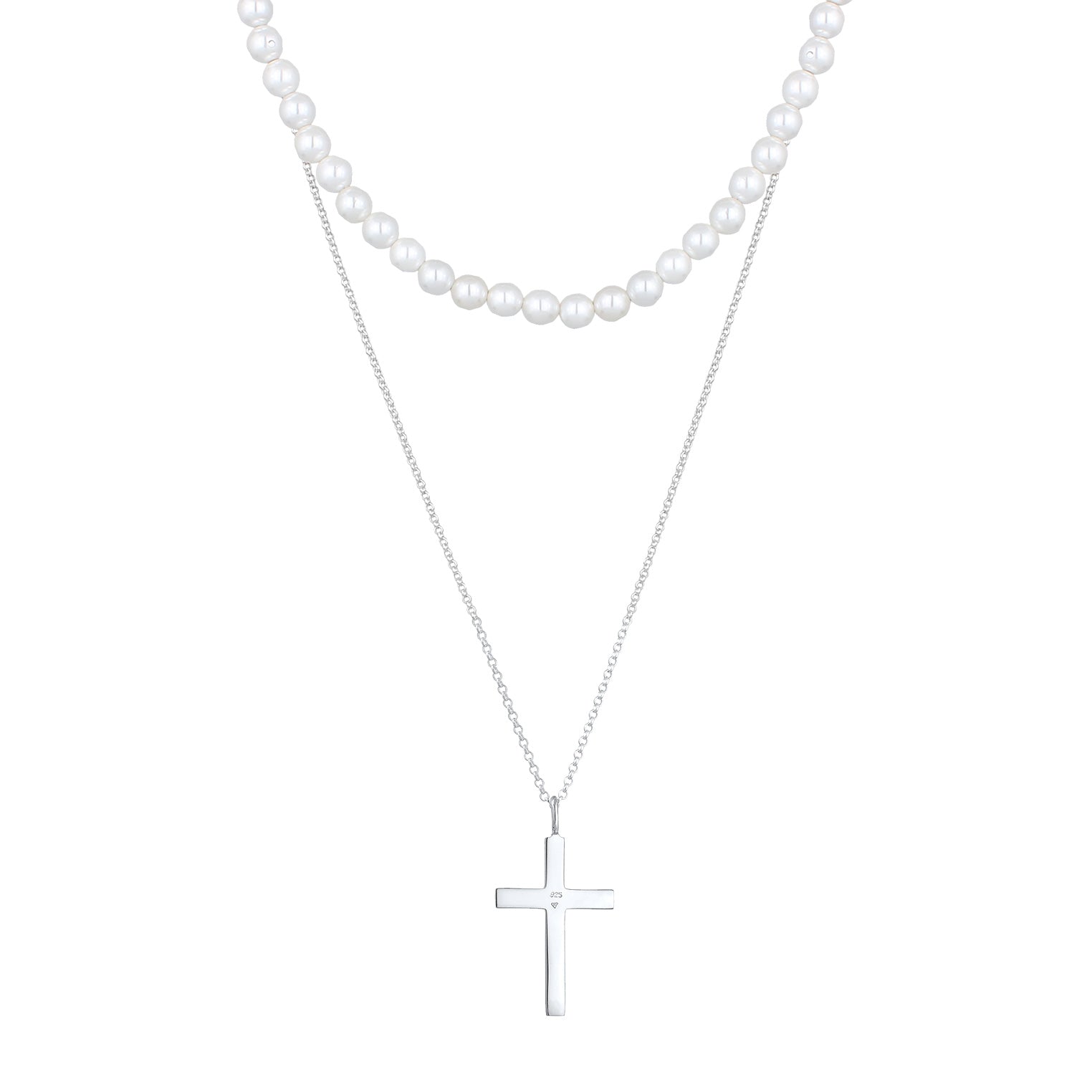 Kuzzoi Halskette Kreuz Anhänger 2er Set | Muschelkernperlen Top Angebot