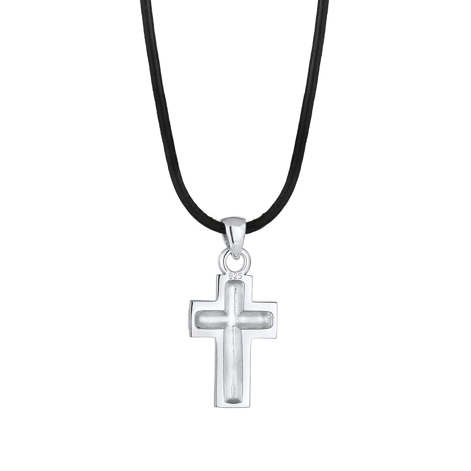 Kuzzoi Glieder-Halskette Kreuz | Leder Blitzangebot