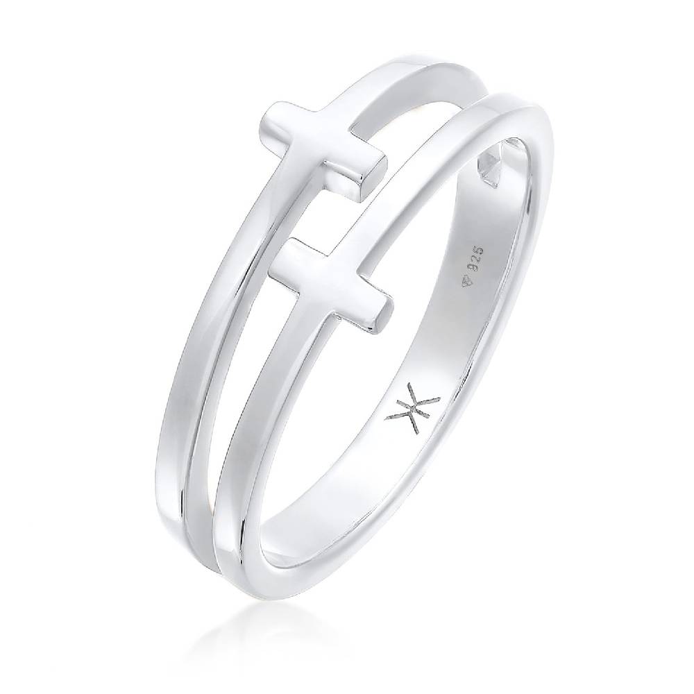 Kuzzoi Ring Kreuz Double Optik Tiefpreis
