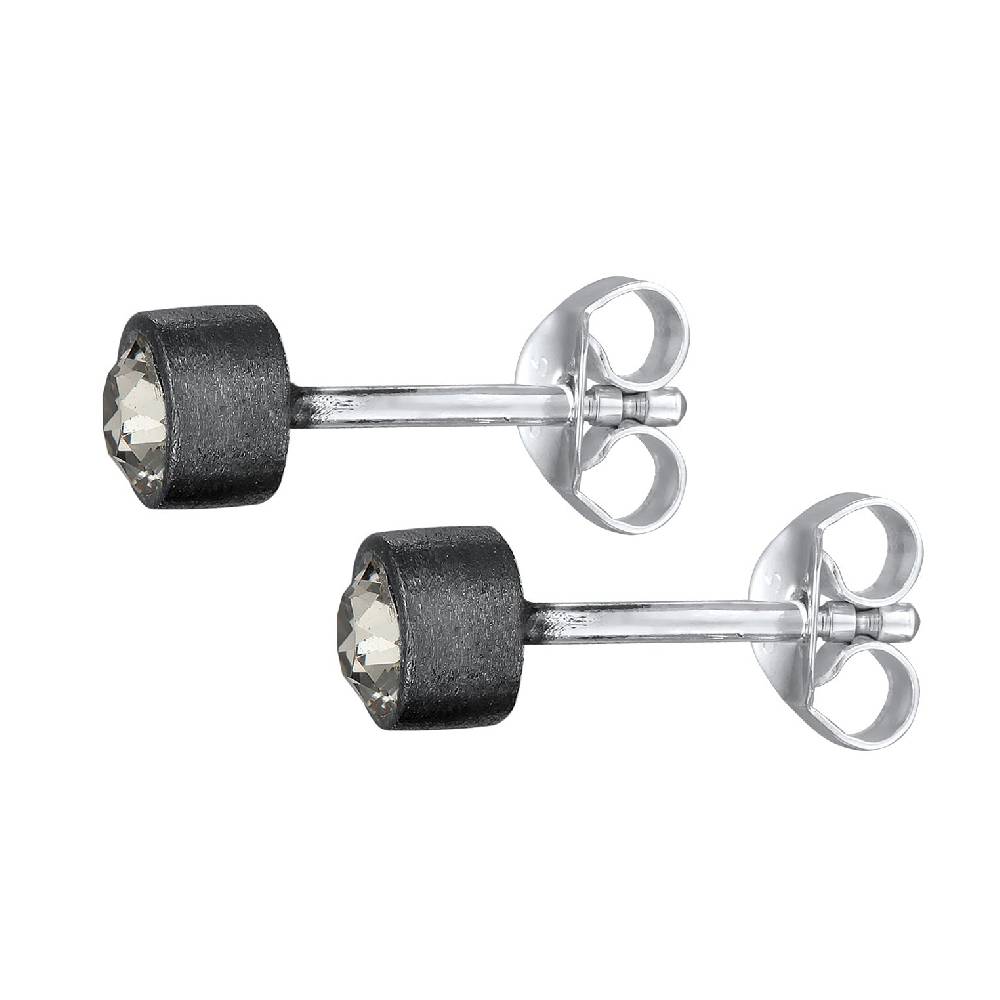 Kuzzoi Ohrstecker Rund | Kristall (Grau) Super Sparpreis
