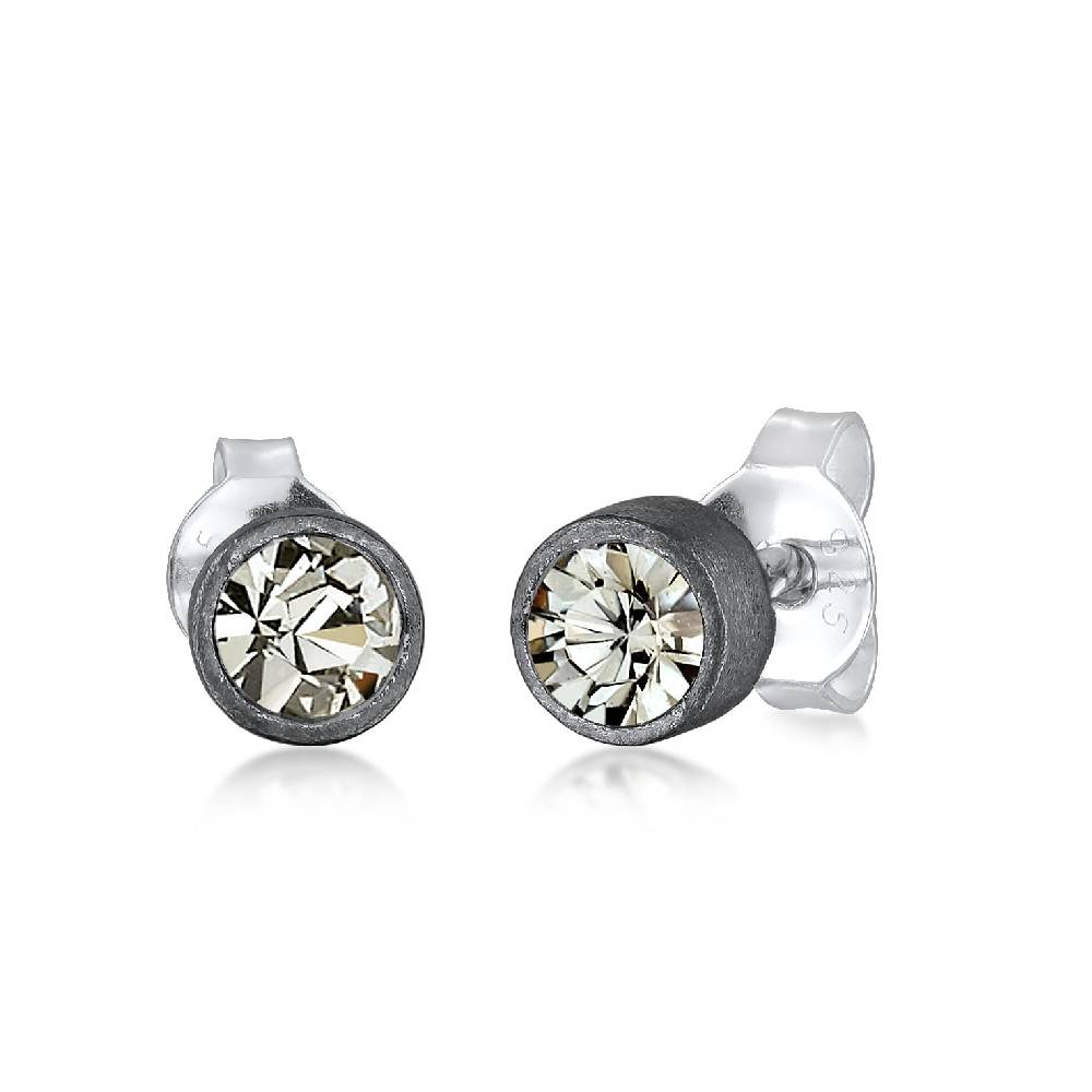 Kuzzoi Ohrstecker Rund | Kristall (Grau) Super Sparpreis