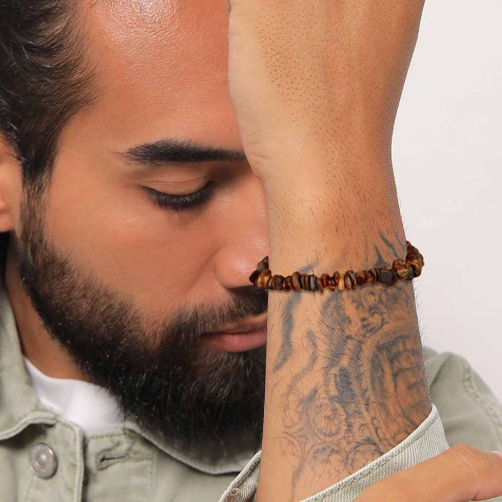 Kuzzoi Armband Splitter Natur | Tigerauge Edelsteine Sonderangebot der Fabrik
