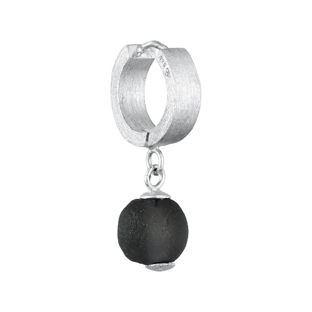 Kuzzoi Single Creole | Glasperle (Schwarz) Speichern exportieren