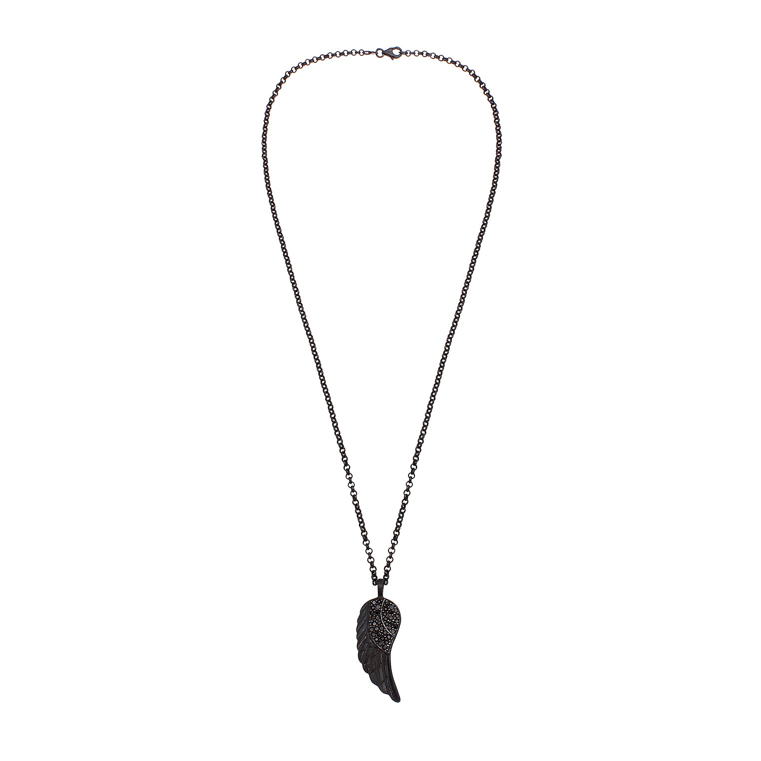 Kuzzoi Halskette Flügel | Zirkonia (Schwarz) Verkauf