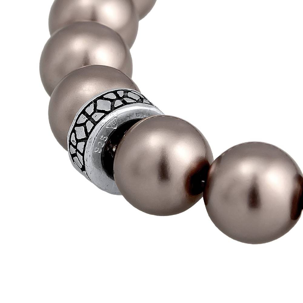 Kuzzoi Armband Beads Elegant | Glasperlen (Grau) Flash Sale