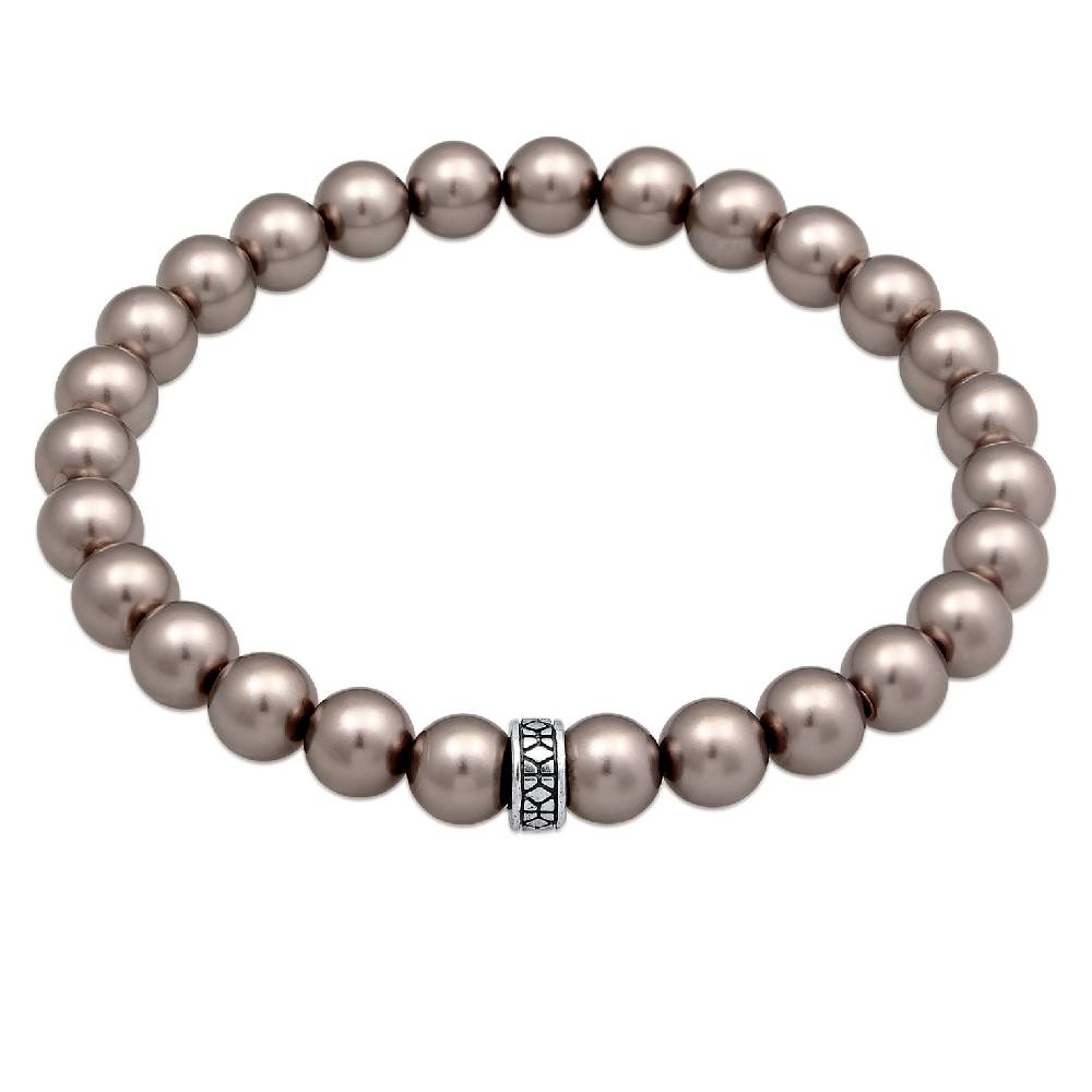 Kuzzoi Armband Beads Elegant | Glasperlen (Grau) Flash Sale