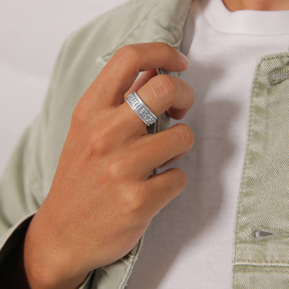 Kuzzoi Ring Römische Zahlen Sonderangebot der Fabrik