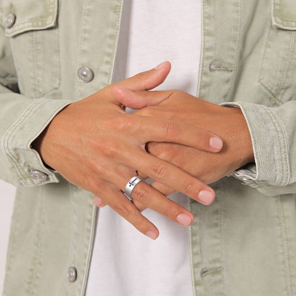 Kuzzoi Ring Breit Kreuz Kostenloser Versand international