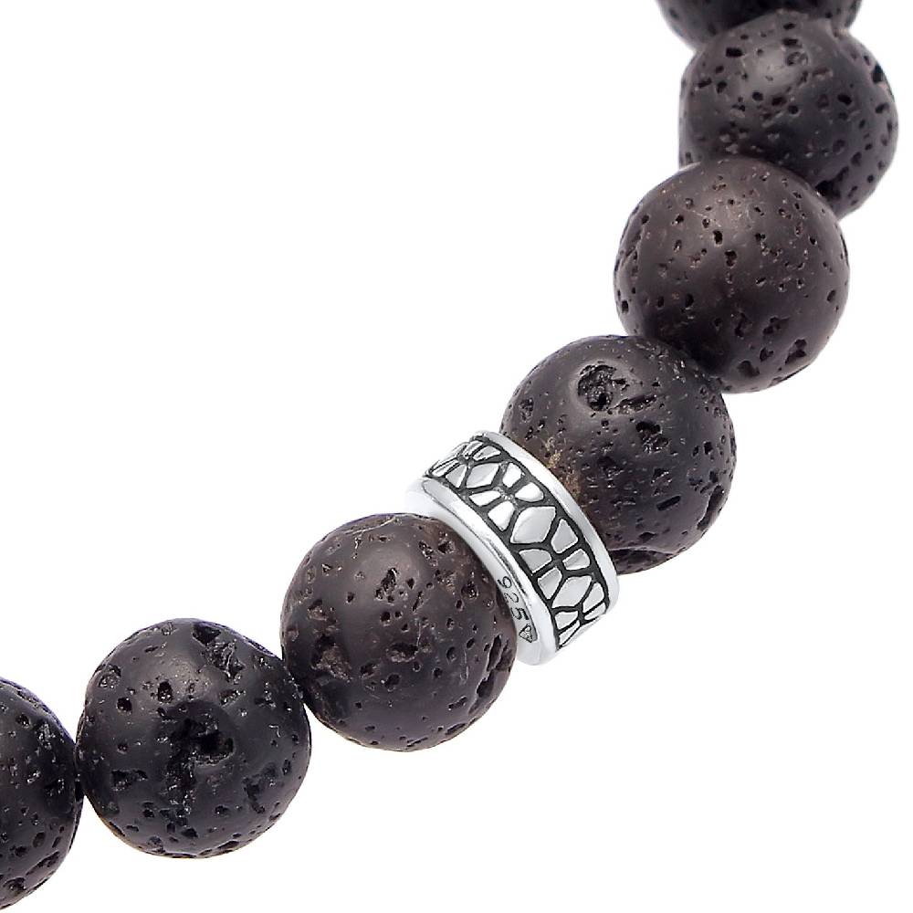 Kuzzoi Armband Vintage | Lava Perlen (Schwarz) Günstig kaufen