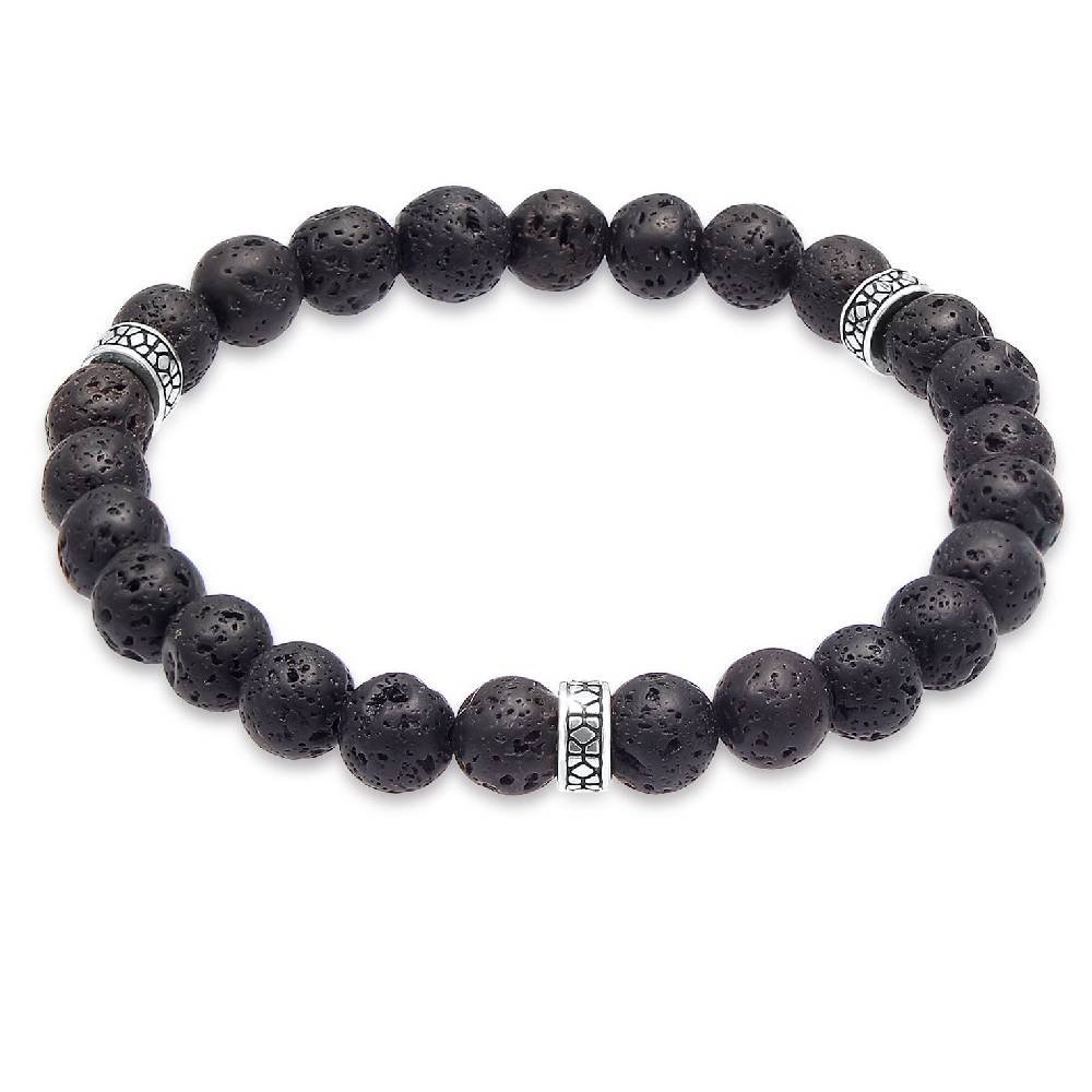 Kuzzoi Armband Vintage | Lava Perlen (Schwarz) Günstig kaufen