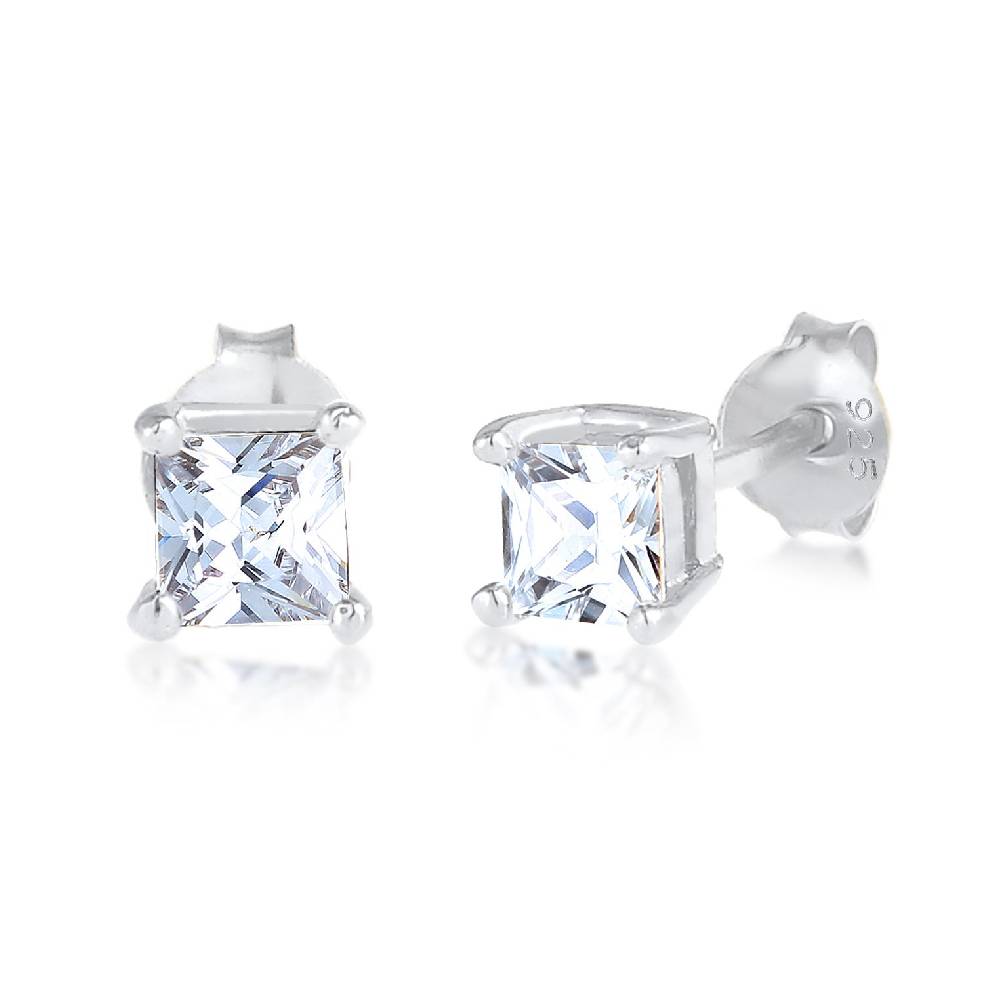 Kuzzoi Ohrstecker Quadrat | Zirkonia Kristalle (Weiß) Bis zu 60% Rabatt