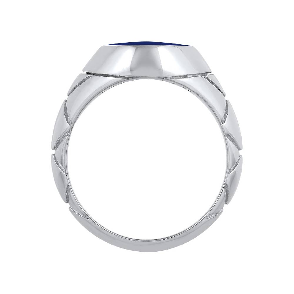 Kuzzoi Siegelring Elegant | Emaille (Blau) 50% Rabatt für begrenzte Zeit