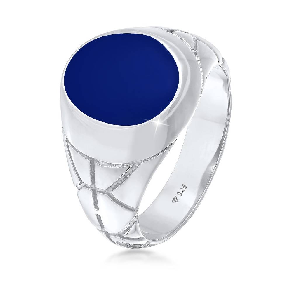 Kuzzoi Siegelring Elegant | Emaille (Blau) 50% Rabatt für begrenzte Zeit