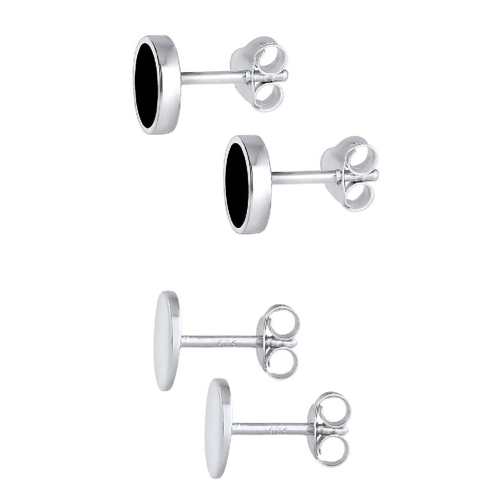 Kuzzoi Ohrringset Geo Rund | Emaille Auslauf