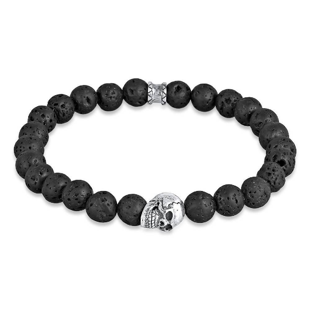 Kuzzoi Armband Totenkopf | Lava Perlen Top Angebot
