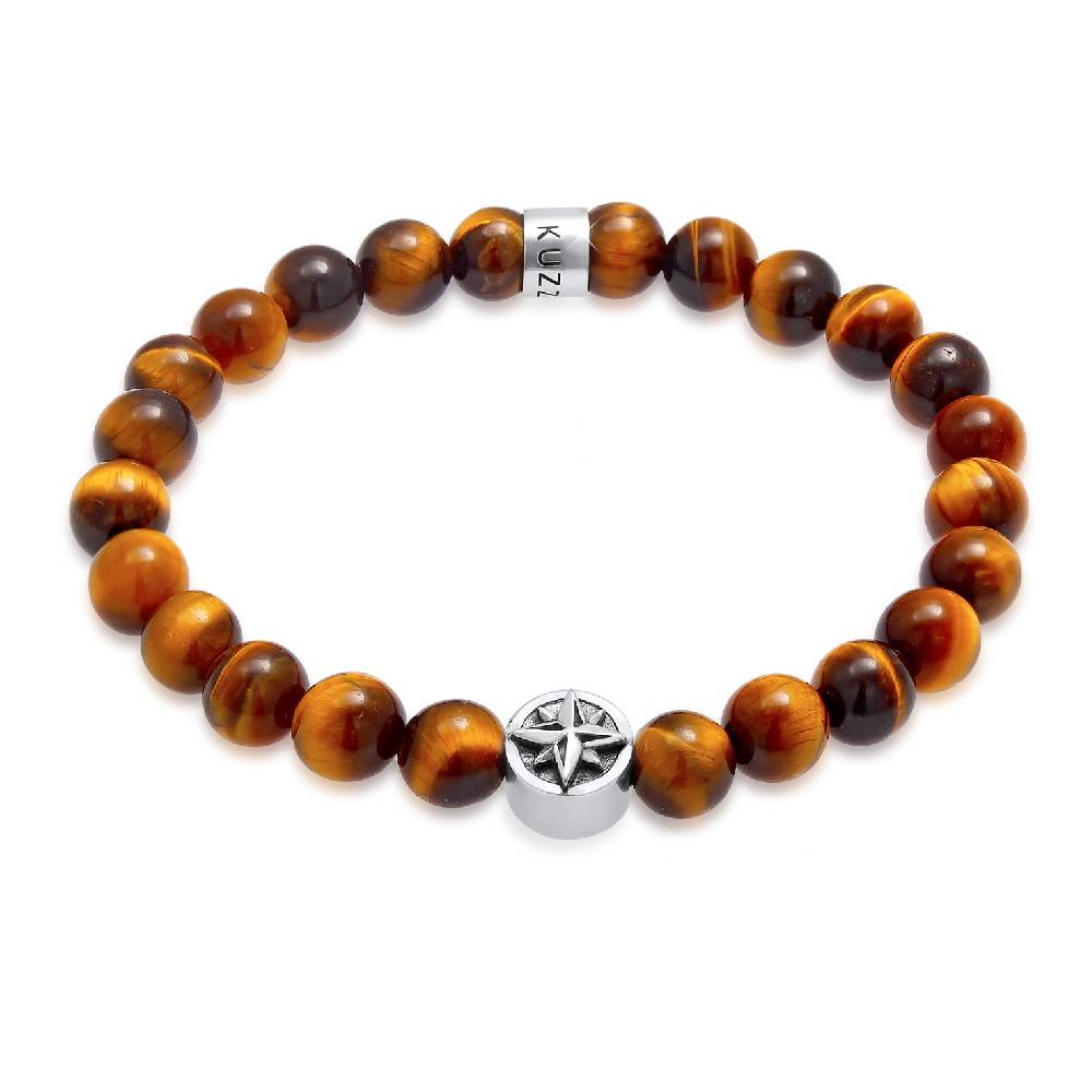 Kuzzoi Armband Kompass | Tigerauge (Braun) Kostenloser Versand international