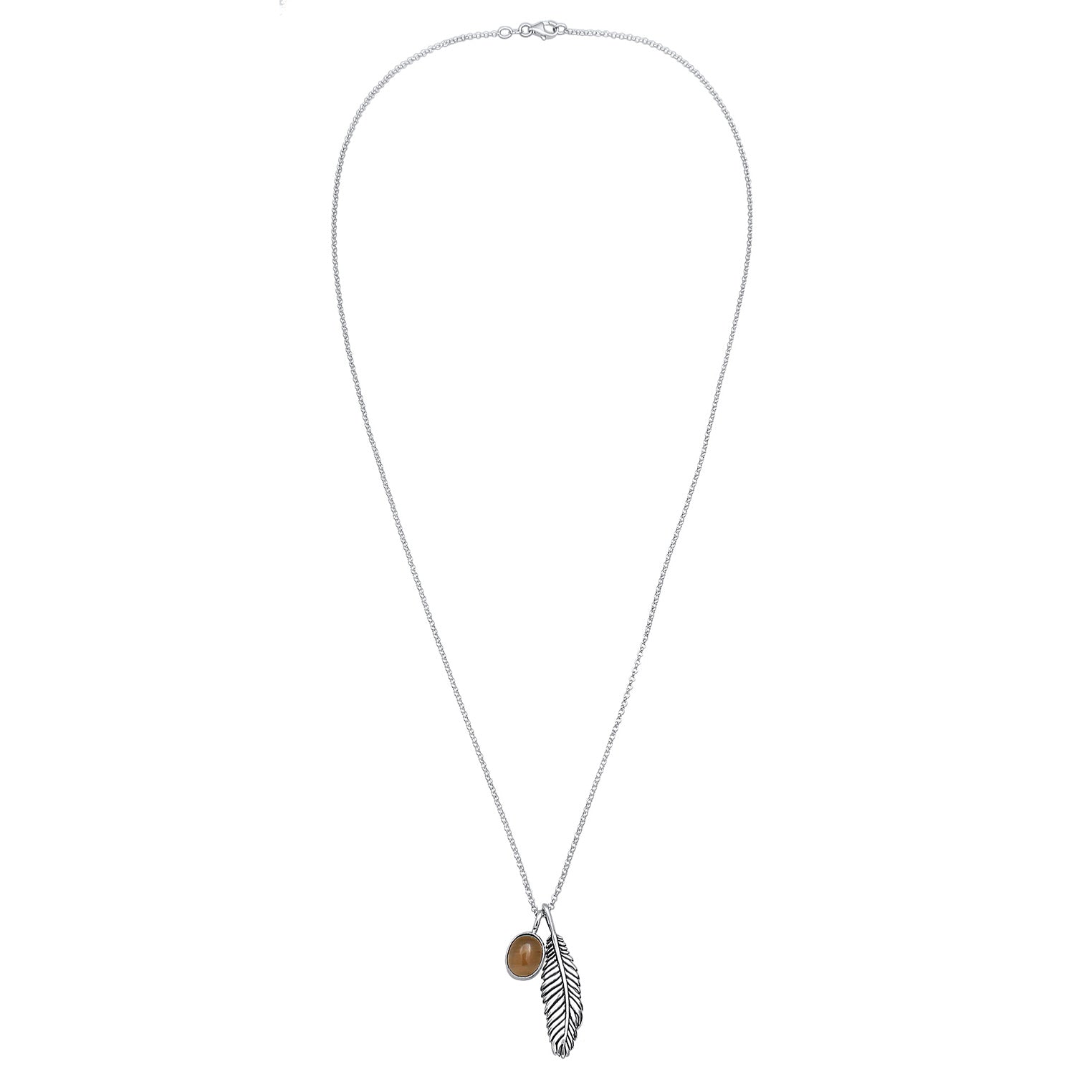 Kuzzoi Halskette Feder | Quarz (Braun) Begrenztes Angebot
