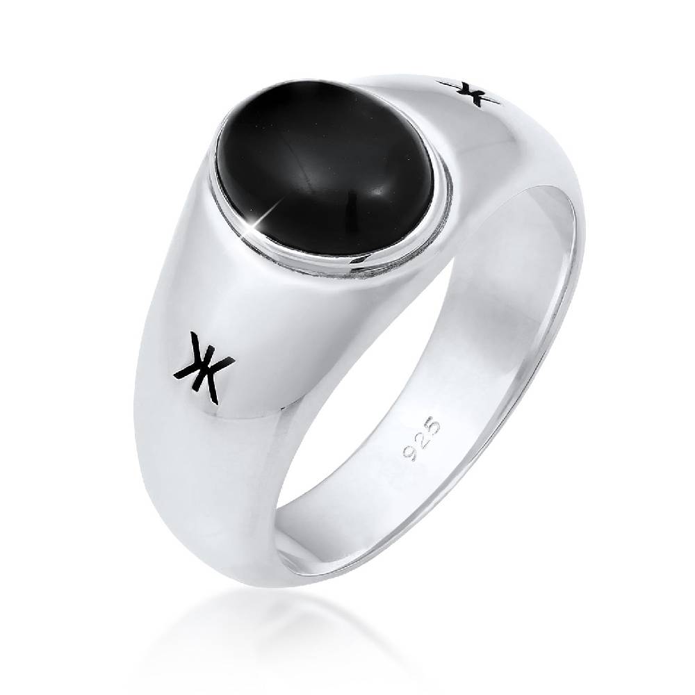 Kuzzoi Siegelring Oval | Onyx (Schwarz) Räumungsverkauf
