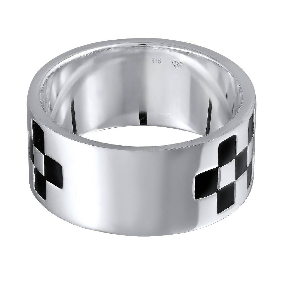 Kuzzoi Bandring Schachbrett | Emaille (Schwarz) Fabrik Onlineshop