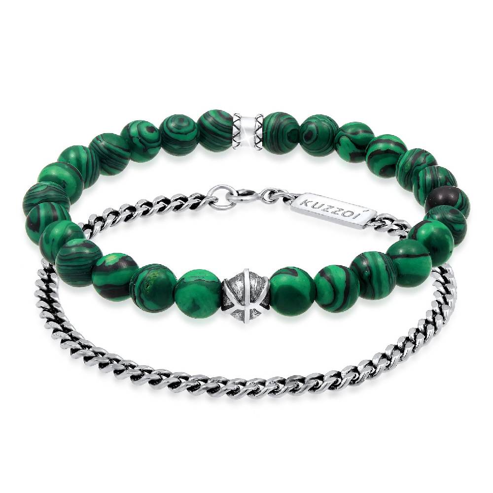 Kuzzoi Armbandset Perlen | Malachit (synt.) Zeitlich begrenztes Angebot