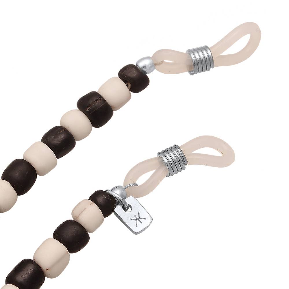 Kuzzoi Brillenkette Beads | Glas Perlen (Schwarz & Weiß) Letzter Tag