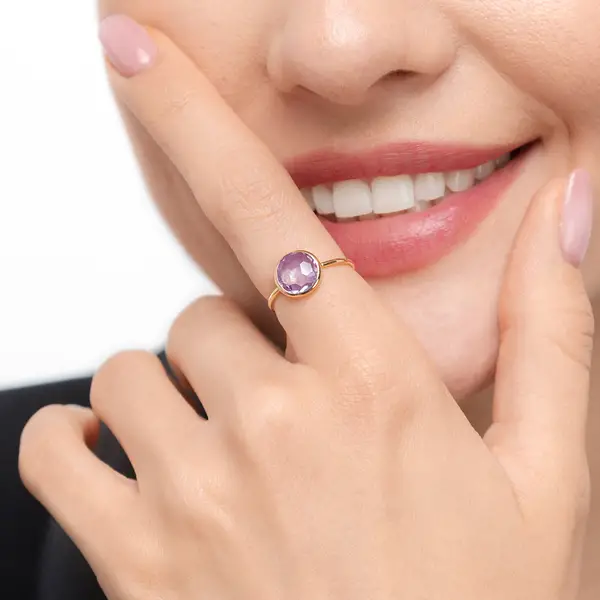 Leaf Jewelry Ring Amethyst, 14 K Gelbgold Begrenzte Freigabe