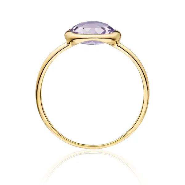 Leaf Jewelry Ring Amethyst, 14 K Gelbgold Begrenzte Freigabe