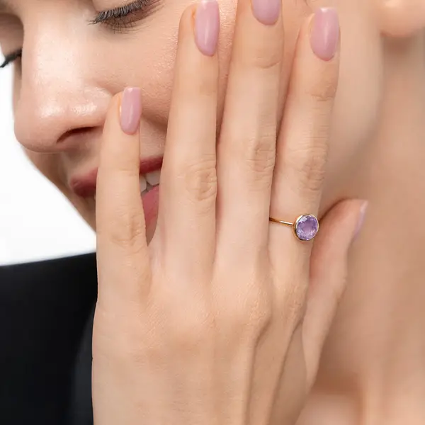 Leaf Jewelry Ring Amethyst, 14 K Gelbgold Begrenzte Freigabe