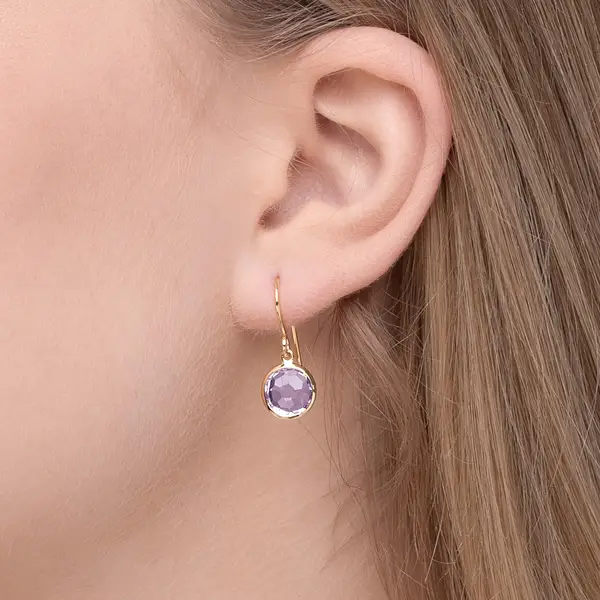 Leaf Jewelry Ohrringe Amethyst, 14 K Gelbgold Neueste Stile
