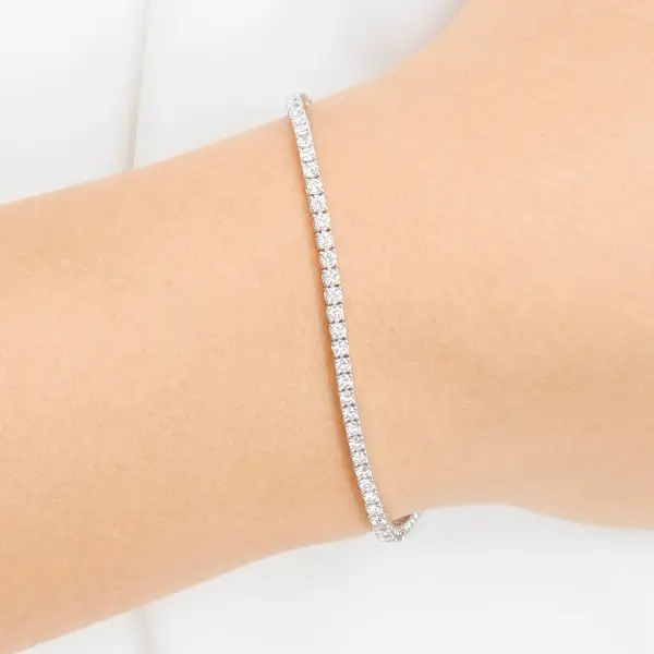 Leaf Jewelry Tennisarmband mit Diamanten, Weißgold, 3.42ct, 17.0cm Letzter Tag