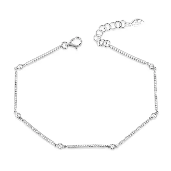 Leaf Jewelry Armband Bar, 18K Weissgold, Diamanten Zeitbegrenzte Promotion