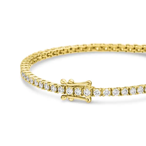 Leaf Jewelry Tennisarmband mit Diamanten, Gelbgold, 3.42ct, 17.0cm Bis zu 60% Rabatt