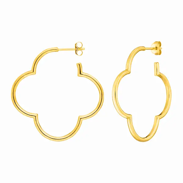 Leaf Jewelry Creole Kleeblatt, 40mm, 14 K Gelbgold Nur für heute
