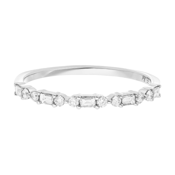 Leaf Jewelry Ring mit Baguette Diamanten, 14K Weißgold Sonderangebot der Fabrik