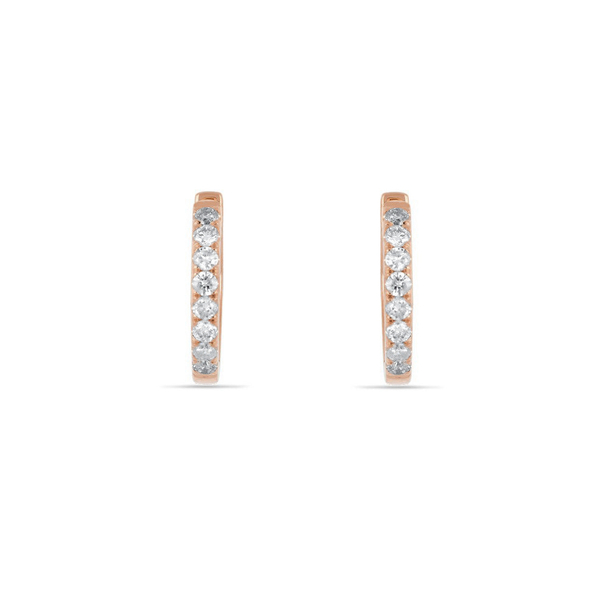 Leaf Jewelry Creole mit Diamanten, 18K Rosegold Nur noch ein Tag übrig