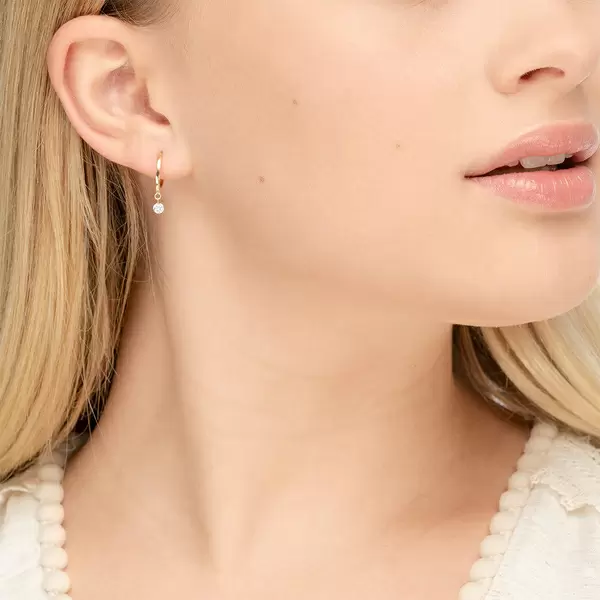 Leaf Jewelry Creole Pure mit Diamanten, 18 K Gelbgold Kostenloser Versand international