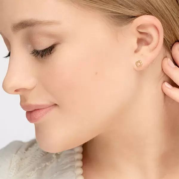 Leaf Jewelry Ohrstecker Clover, 14 K Gelbgold zollfrei