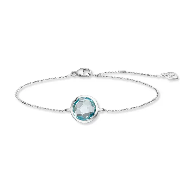 Leaf Jewelry Armkette Blue Topaz, 14 K Weissgold 50% Rabatt für begrenzte Zeit