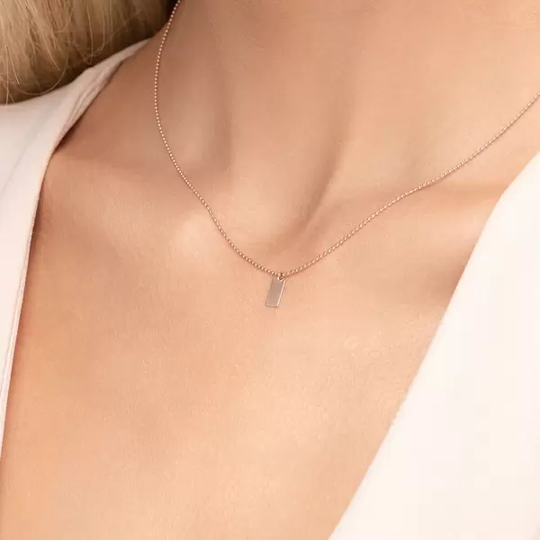 Leaf Jewelry Halskette Tiny Dog Tag, 14 K Rosegold 2025