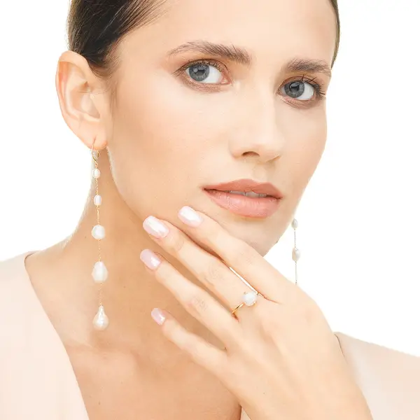 Leaf Jewelry Ring Barock Pearl, 14K Gelbgold Angebote