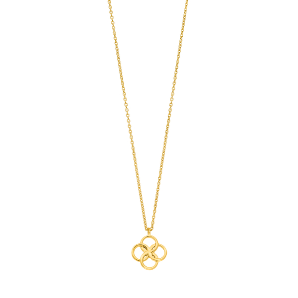 Leaf Jewelry Halskette Clover Charm, 18 K Gelbgold vergoldet im Angebot