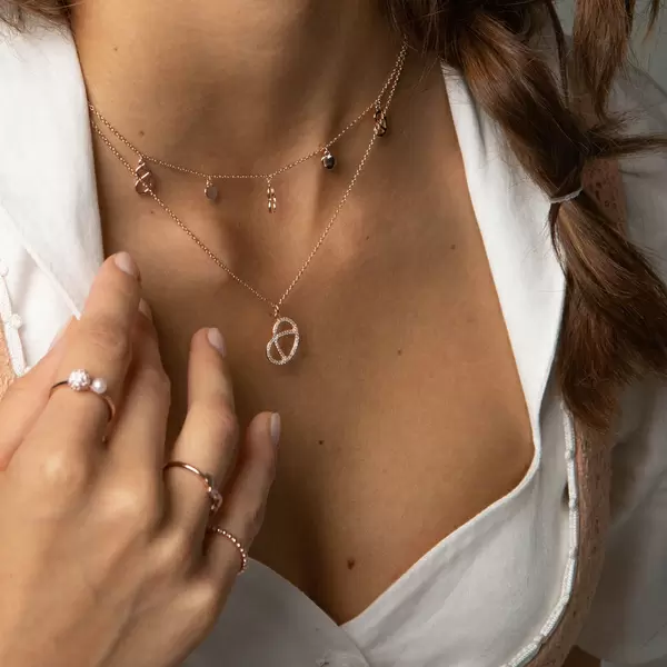 Leaf Jewelry Halskette Brezn Charm, 18 K Gelbgold vergoldet Günstiger Verkauf